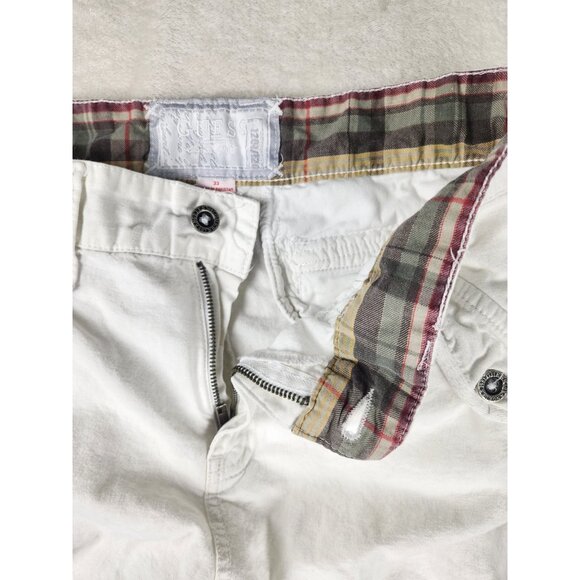 Guess USA Men's Size W31x12 Distressed Baggy Fit Linen/Cotton Cargo Shorts White - Picture 5 of 16
